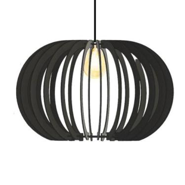 Imagem de Luminária Teto Tipo Pendente Deusa Mdf Completa - Cor:preta - LENOBRE