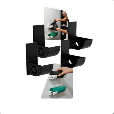 Imagem de Kit 2 Porta Sacos De Lixo Organizador De Parede Em Plástico Reciclável