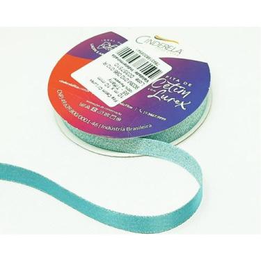 Imagem de Rolo Fita De Cetim Lurex Brilho Glitter 10 Metros N2 10mm Laços Decora