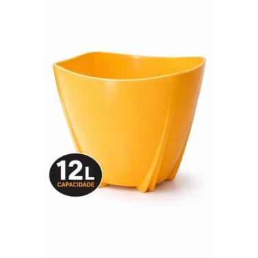 Imagem de Champanheira Amarela 12L Polipropileno Balde de Gelo Cachepô Utensílio
