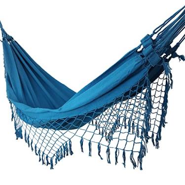 Imagem de Rede de Descanso Dormir Casal Azul Claro Costura Reforçada