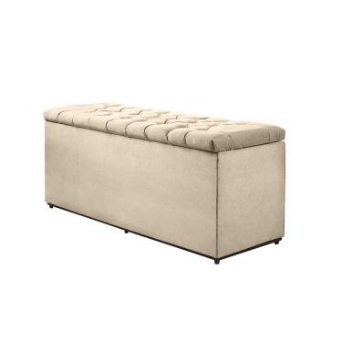 Imagem de Calçadeira Baú Vanfer Casal 140cm Suede Bege