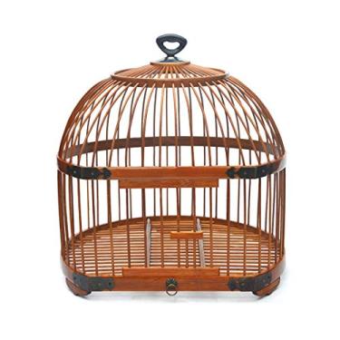 Imagem de KIZQYN Gaiola portátil de pequeno porte para pássaros, gaiola de viagem leve, gaiola de pássaro suspensa para gaiola de voo de papagaio pequeno