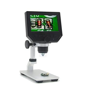 Imagem de 600X/1200X/1600X Microscópio digital Microscópio de vídeo eletrônico 4.3/7/9 polegadas H_D LCD Lupa de reparo de solda + Suporte de metal (Cor: 600X 4,3 polegadas.)