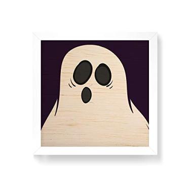 Imagem de Arte Maníacos Quadro decorativo com moldura caixa branca em Madeira - Fantasma - 30x30cm