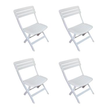 Imagem de Conjunto com 4 Cadeiras Dobravél Ripada Diamantina Branco