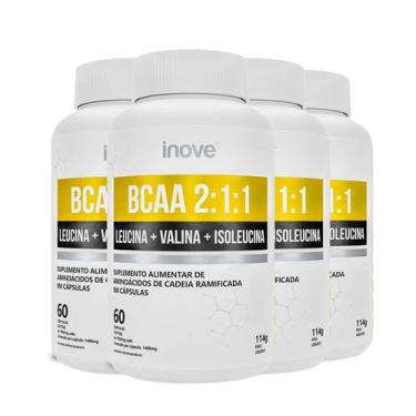 Imagem de 4X Bcaa 2:1:1 Leucina Valina Isoleucina 60 Caps - Inove Nutrition