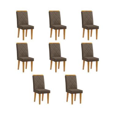 Imagem de Kit 8 Cadeiras De Jantar Desmontável Pés Em Madeira Maciça Diana 45cm