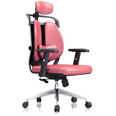 Imagem de Cadeira de escritório Cadeira de escritório giratória executiva com encosto alto em couro PU Cadeira de computador Soli Color Gaming Chair (tamanho: 116x70x68cm) (cor: rosa, tamanho: 116x70x68cm)