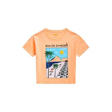 Imagem de Infantil - Camiseta Menina Silk Paisagem Paetê Reserva Mini Laranja  menina