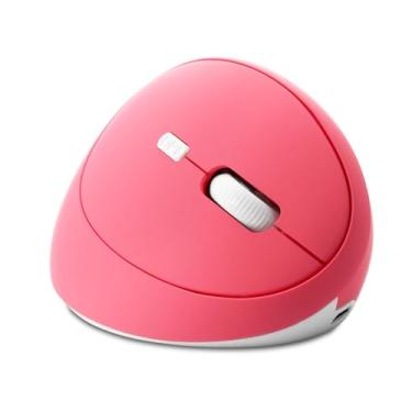 Imagem de Thanice Mouse vertical sem fio, 2,4 G, recarregável, ergonômico, de alta precisão, sem fio, sem fio, com 6 botões, 3-DPI ajustável, receptor USB para laptop, PC, Mac, notebook (rosa)