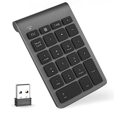 Imagem de Foloda Teclado numérico para laptop, teclado numérico USB com 10 teclas, teclado numérico sem fio, 22 teclas, acessórios de laptop para PC, desktop, Surface Pro