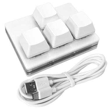 Imagem de Teclado USB mini 4 teclas mecânico com uma mão para jogos programação, teclado macro pad RGB para Windows Mac OSU HID teclado padrão, Cherry Shaft, interruptor intercambiável com cabo USB de 1,5 m