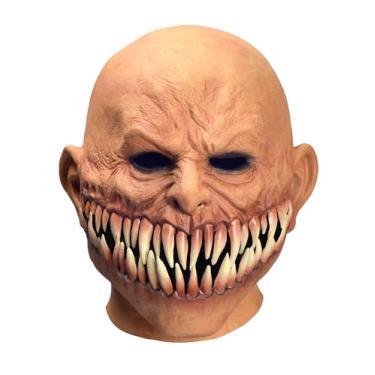 Imagem de RAPGET Máscaras de fantasia de dentes assustadores de zumbi de Halloween, dentes afiados, cosplay de monstro, máscara assustadora, vampiro, diabo, festa de cadáver, máscara de látex de cabeça inteira