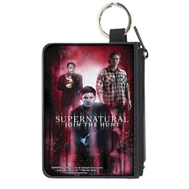 Imagem de Buckle-Down Carteira com zíper com fivela Supernatural, acessório grande, sobrenatural, 20 x 12 cm, Multicor, 4.25" x 3.25"