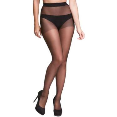 Imagem de Kit Com 2 Meia Calça Trifil Modelo Europeu Fio 20, Preto, G