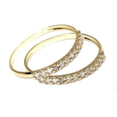 Imagem de Anel de ouro 18 k Aparador Meia Aliança. - Elegancy Joias, 15