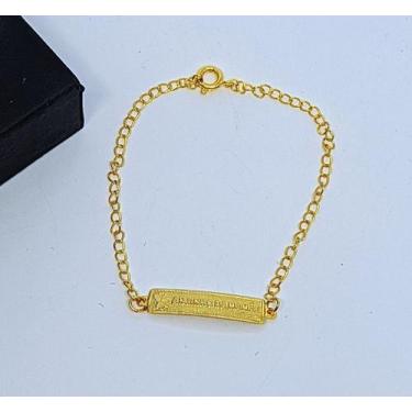 Imagem de Pulseira Infantil Bebê para Meninas e Meninos com Plaquinha Lisa Anjin