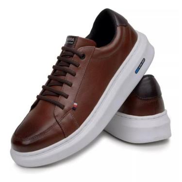 Imagem de Sapatenis Tenis Masculino Casual Moderno 100% Couro Confortável Parra 
