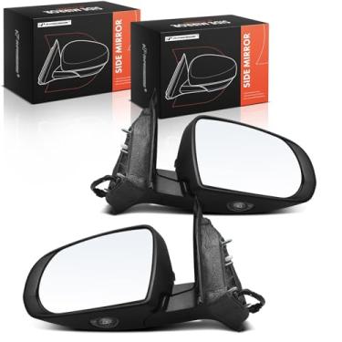 Imagem de A-Premium Par (2) espelhos retrovisores elétricos do lado do motorista e do passageiro - compatível com Jeep Cherokee 2014 2015 2016 2017 2018 - elétrico aquecido dobrável preto com luz de seta