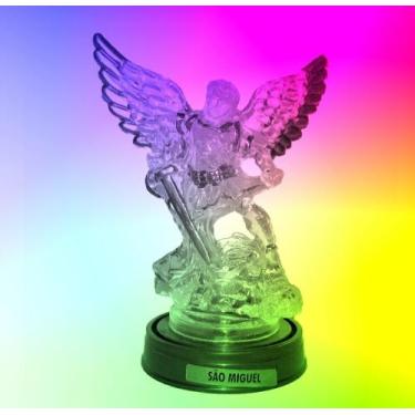 Imagem de Luminária Imagem São Miguel Arcanjo Anjo Guardião Da Igreja com Luzes 