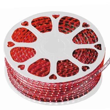 Imagem de Rolo Fita Luz Led 100 Metros Vermelho Dupla Face Gesso Sanca Comercio Casa