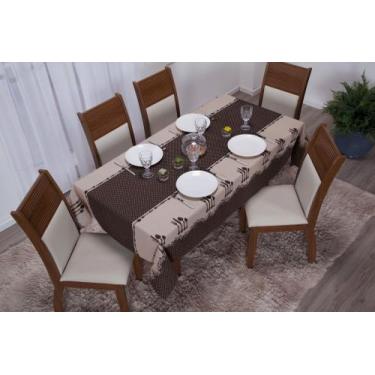 Imagem de Toalha De Natal Mesa Retangular Linhão 2,20m X 1,50m 6 Lugares - Flore