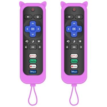 Imagem de Controle remoto para Roku TV e capa para controle remoto Philips Roku, pacote com 2 capas de substituição compatíveis com controle remoto Philips Roku TV, substituição para controle remoto Philips