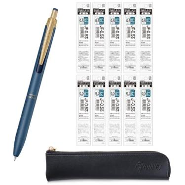 Imagem de QULLITY ZEBRA SARASA GRAND Caneta esferográfica de gel 0,5 mm azul cinza + 10 recargas, capa fina preta original