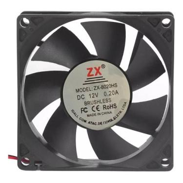 Imagem de Micro Ventilador Cooler Calor Ventoinha 80x80x20mm 12v Para Arduino - 