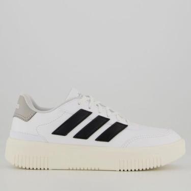 Imagem de Tênis Adidas Courtblock Bold Feminino Branco e Cinza, 37