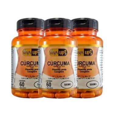 Imagem de Kit 3 Cúrcuma com Pimenta Preta e Gengibre  60 cápsulas de 500 mg Viva
