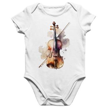 Imagem de Body Bebê Algodão Violino - Foca na Moda, Branco, GG