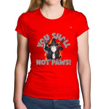Imagem de Baby Look Algodão You shall not paws - Foca na Moda, Vermelho, P