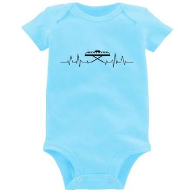 Imagem de Body Bebê Teclado Batimentos Cardíacos - Foca na Moda, Azul bebê, GG