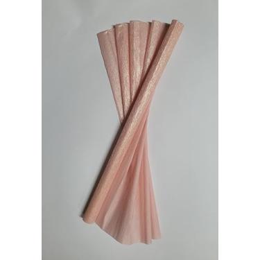 Imagem de Papel Crepom Impermeável Perolado/Metalizado 48cm x 2m - Kit 10 Unidades (SALMÃO)