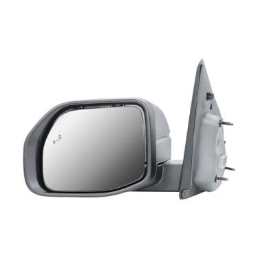 Imagem de Espelho retrovisor de porta do lado esquerdo do motorista de substituição e vidro aquecido com BLIS (sensor de ponto de limão) capa preta texturizada para Ford Maverick 2022-2025