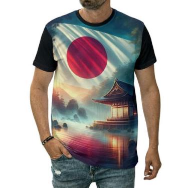 Imagem de Camiseta Bandeira Do Japão País Lago Japonês Tóquio Nação - Darkwood, 