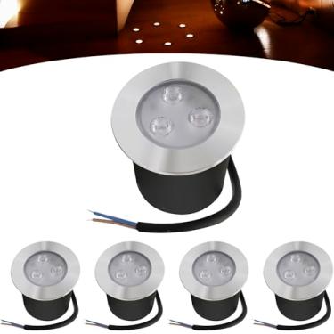 Imagem de Kit 5 Balizador Spot Led Embutir Chão Piso Jardim 3w Quente