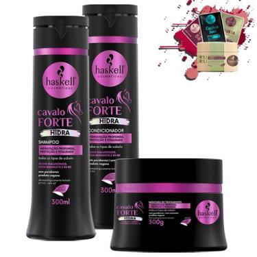 Imagem de Kit Haskell Cavalo Forte Hidra Sh, Cond e Masc 300ml