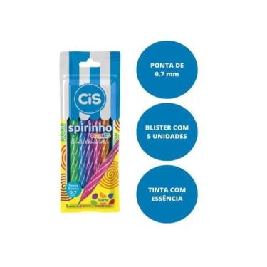 Imagem de Caneta Esferográfica Cis Spirinho Scents 0.7mm 5 Cores c Essencia