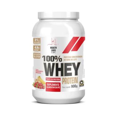 Imagem de 100% Whey Protein 900g Morango e Banana - Health labs