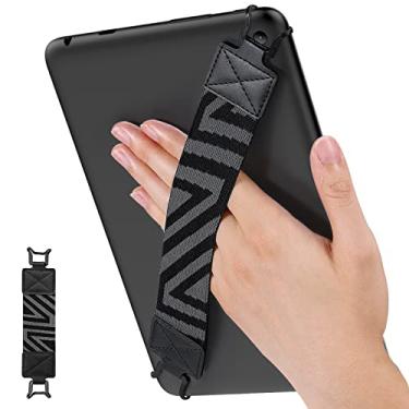 Imagem de MoKo Alça de mão de segurança para tablet de 9 a 11 polegadas, iPad Pro/Air/Kindle Fire HD/Samsung, alça de mão versátil de alta elasticidade, suporte de dedo leve, preto