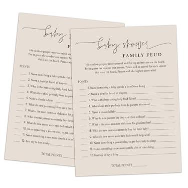 Imagem de Baby Shower Family Feud Game – Pacote com 30 cartas de jogo, 1 chave de resposta, jogo de chá de bebê para meninos e meninas, decorações de chá de bebê neutro, suprimentos para jogos de feud de