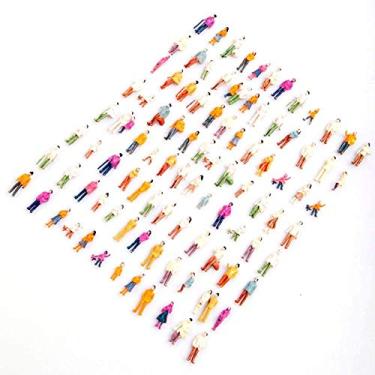 Imagem de Airlxf Conjunto de pessoas em escala 1:75 HO, 100 peças de figuras de escama de resina DIY pequenas pessoas sentadas mistas pintadas modelo pessoas sentadas pessoas sentadas pessoas sentadas pessoas sentadas pessoas sentadas em pé