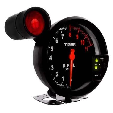 Imagem de Velocímetro Conta Giro Automotivo Tuning Led 7 Preto