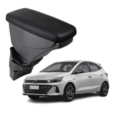 Imagem de Apoio De Braço Hyundai Hb20 Couro Preto Sem Costura - GPI Automotive, 