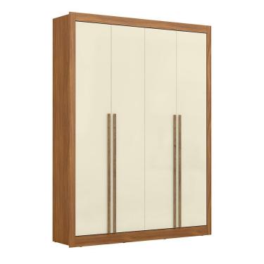 Imagem de Guarda-roupa Cannes 4 Portas Maxel Cinamomo-offwhi