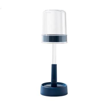 Imagem de Suporte de escova de dentes ajustável com copo e tampa - Organizador de banheiro com 3 compartimentos para escovas de dentes elétricas/manuais e pasta de dente, suporte de armazenamento dental para