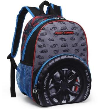 Imagem de Mochila escolar masculina Fast turbo - Nova Rio, Vermelho